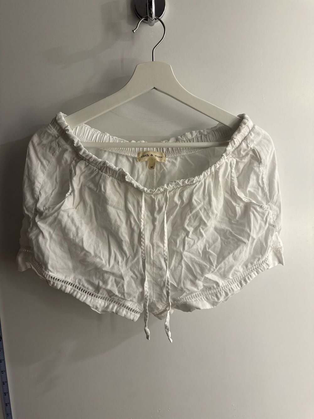 Cloth & Stone White Drawstring Lounge Shorts Size M
